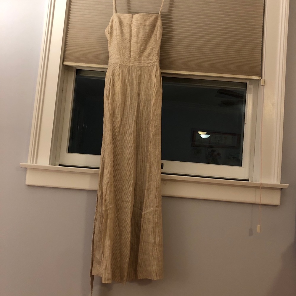 Jcrew Tie waist linen jumpsuit